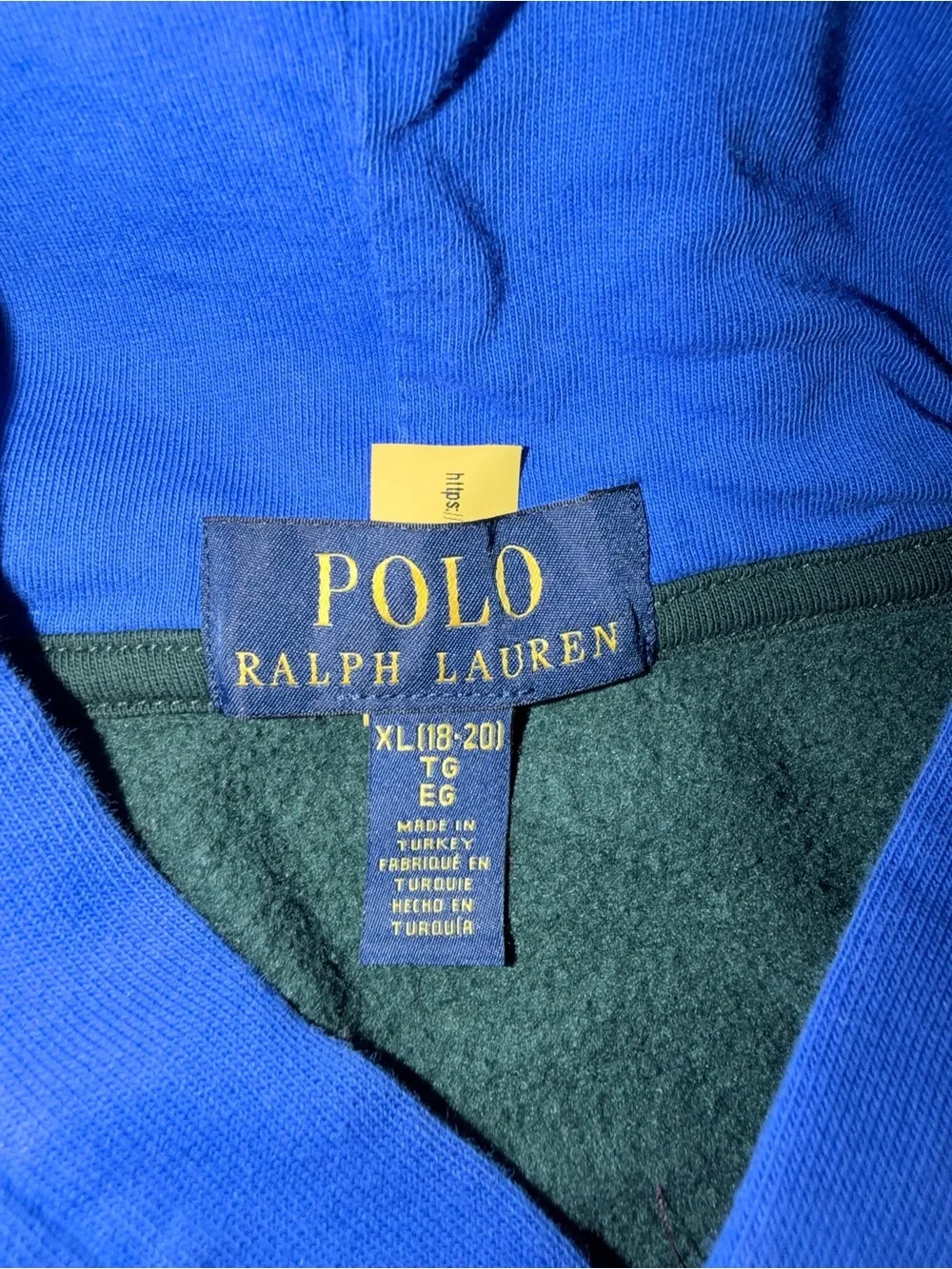 Ralph Lauren Colorblock Polo Bear Hoodie - Burgundy, Blue, Yellow, Navy